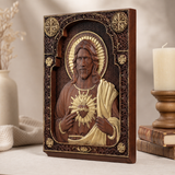 Our Lord Jesus Sacred Heart Wood Carving - Christian Catholic Personalized Carving Gift