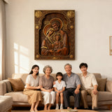 Holy family Nativity Wood Carving Gift Religious Byzantine Icon