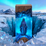 Virgin Mary Resin & Wood Night Light Ornament (Plug-in Version)