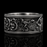 Archangel Michael S925 Sterling Silver Ring – Guardian of Faith & Courage - side view