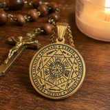 Vintage Titanium Seven Archangel's Seal Pendant - Amulet against evil eyes, curses, spells