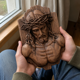 Jesus Crown of Thorns Beechwood Sculpture - product view
