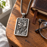 S925 Sterling Silver Jesus & Lion Cross Pendant Necklace – Christian Faith Jewelry for Men