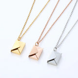 Openable Envelope “I Love You” Card Pendant Necklace - BGCOPPER