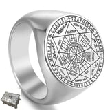Vintage Titanium Seven Archangel Signet Ring - Amulet Against Evil Eyes, Curses, Spells - BGCOPPER