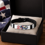250 Years of Independence Bald Eagle & USA Flag Patriotic Silicone Bracelet