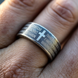 Scripture Cross Stainless Steel Ring