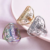 Metatron's Cube Ring Archangel Protection Women Ring Stainless Steel Jewelry - BGCOPPER