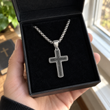 Modern Cross Pendant Necklace – Titanium Steel Christian Necklace for Men