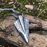 Viking Stainless Steel Arrowhead Pendant Necklace - Odin's Spear - BGCOPPER
