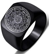 Seal of the Seven Archangels Stainless Steel Men's Trigger Finger Seal of Solomon - BGCOPPER