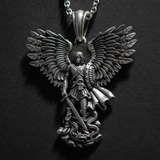 S925K Silver Saint Michael Pendant: Courage in the Heart