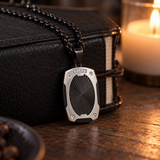 Radiant Shield Pendant Necklace – Titanium Steel Faith-Inspired Men's Necklac