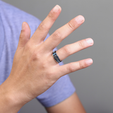 Glow In The Dark Viking Elder Futhark Rune Rotatable Spinner Stainless Steel Anxiety Relief Ring