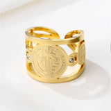 Saint Benedict Open Adjustable Ring - BGCOPPER