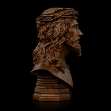 Boxwood Jesus Crown with Thorns Half-Length Desktop Ornament