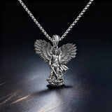 S925K Silver Saint Michael Pendant: Courage in the Heart