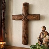 Hand-Carved Beechwood Intertwined Cross of Unity in Christ