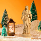 Sacred Heart of Jesus Statue Ornament, Christian Gift, Boxwood Hand Carving, Blessing of Jesus, Prayer Gift - BGCOPPER