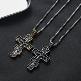 Stainless Steel Orthodox Cross Pendant Necklace - BGCOPPER