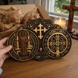 St. Benedict's Exorcism Medal Christian Exorcism Plaque - Wall Decor