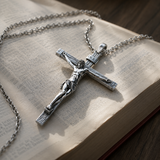 S925K Silver Jesus Crucifix Pendant | A Tangible Reminder of His Love - design detail