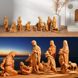 Jesus Manger Nativity Scene Wooden Statue Tabletop Ornament - Best Christmas Gifts - BGCOPPER