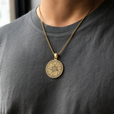 Vintage Titanium Seven Archangel's Seal Pendant - Amulet against evil eyes, curses, spells