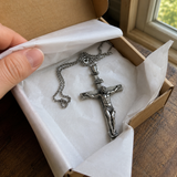 The Passion of Christ S925 Silver/Titanium Steel Cross Necklace - gift presentation