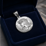 Jesus Thorn Crown Coin Necklace, 316L Titanium Steel Men Pendant