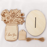 Mother's Day Wooden Flower Card DIY Craft Kit | Paint an Everlasting Bouquet of Love for Mom