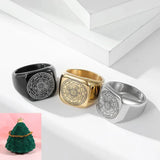 Seal of the Seven Archangels Stainless Steel Men's Trigger Finger Seal of Solomon - BGCOPPER