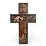 BGCOPPER Savior Jesus Cross - Carved from Natural Wood - BGCOPPER