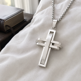 3D Interlocking Stainless Steel Cross Necklace