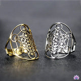 Metatron's Cube Ring Archangel Protection Women Ring Stainless Steel Jewelry - BGCOPPER