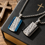 Geometric Faith Pendant Necklace – Titanium Steel Men's Necklace