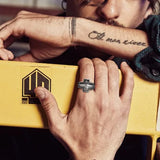 S925K Silver Jesus Guardian Cross Sacred Heart of Jesus Ring - BGCOPPER