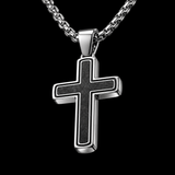 Modern Cross Pendant Necklace – Titanium Steel Christian Necklace for Men