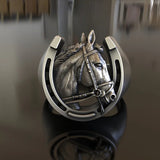 Lucky Horseshoe Horse Head Ring - BGCOPPER