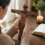 Sacred Art Solid Wood Crucifix - craftsmanship detail
