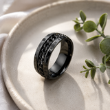 Men’s Faith Spinner Chain Ring – 8mm Titanium Steel Rotating Christian Band