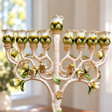 Vintage Floral Nine-Branch Menorah Candle Holder