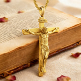 S925K Sandblasted Silver Jesus Crucifix Pendant