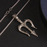 Poseidon Trident Necklace Men's Lucky Charm - BGCOPPER