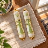 Tree of Life Mezuzah with Shema Scroll – Enamel & Gold-Tone Doorpost Blessing