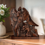 Heilige Familie mit Schutzengel Statue-Göttlicher Segen für Ihr Zuhause