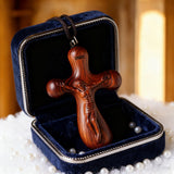 Bgcopper Rosewood Crucifix of Jesus' Passion (Necklace & Car Charm Options)