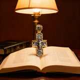 Orthodox S925K Silver Double-Sided Engraved Jesus Christ Crucified and Saints Orthodox Necklace