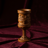 Boxwood "Last Supper" Chalice Hand-Carved Communion Cup | Eternal Symbol of Redemption & Fellowship