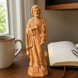 Joseph Beechwood Round Carved Tabletop Ornament